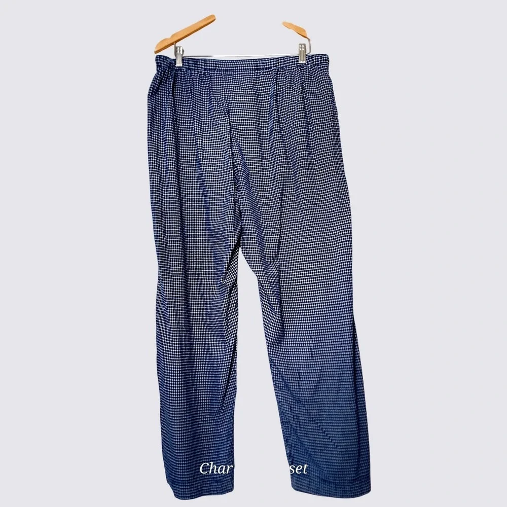 Polo‎ Ralph Lauren Mens Pajama Pants L Blue Gingham Cotton Lounge Sleepwear